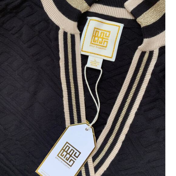 Emily McCarthy Lolli Sweater Dress-Black Novelty Knit NWT size large - Picture 3 of 5